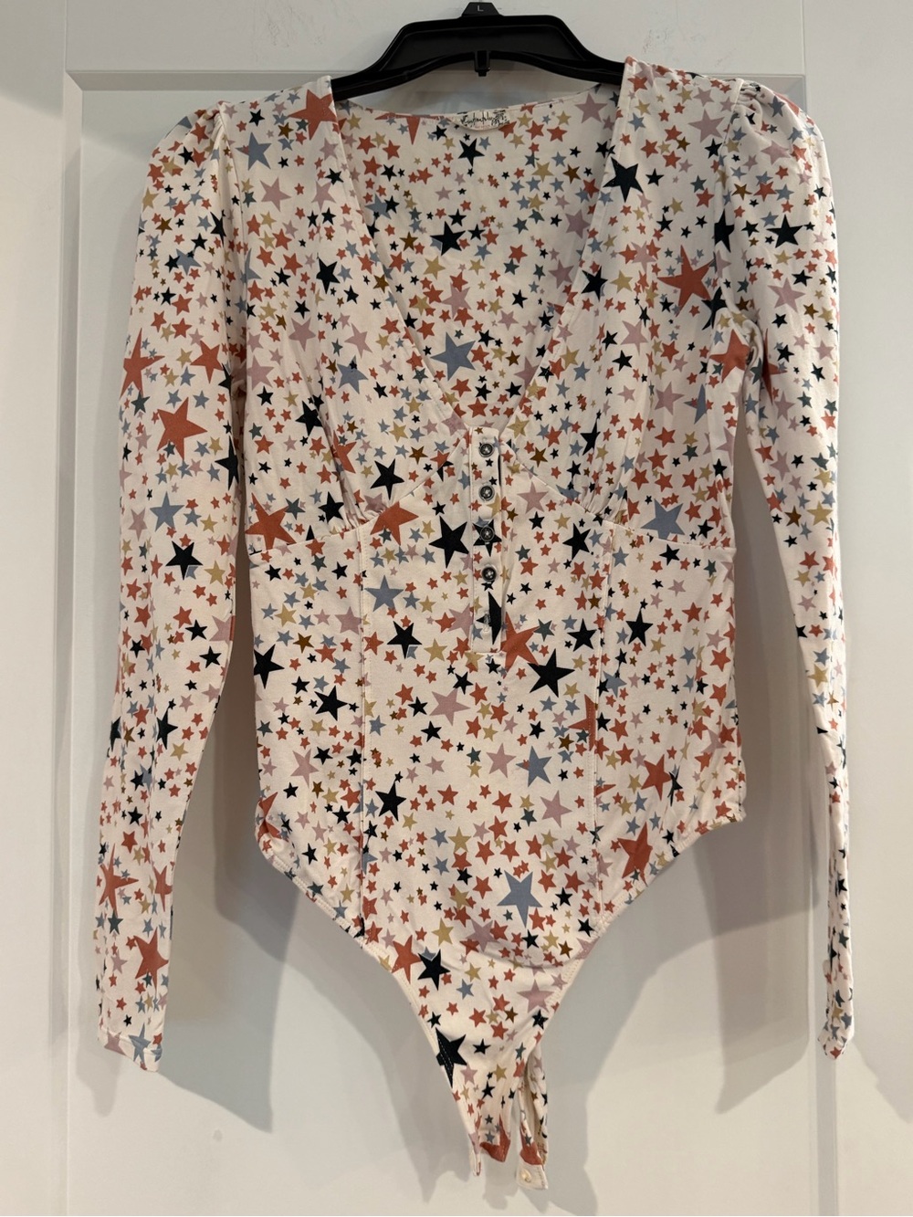 Free People (Intimately) women’s star print v-neck bodysuit size M